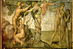 Imagem da obra de Michelangelo, "O Pecado Original", importante obra da poca renascentista.  <br /><br /> Palavras-chave: Michelangelo. Pecado. Paraso. Renascimento.