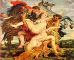 Imagem da pintura renascentista "O Rapto das filhas de Leucipo", uma das obras mais importantes do artista alemo Peter Paul Rubens.  <br /><br /> Palavras-chave: Pintura. Peter Paul Rubens. Renascentismo.