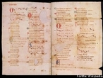 Imagem do manuscrito das cantigas de amigo de Martn Codax. <br /><br />  Palavras-chave: Manuscrito. Cantigas. Poema. Literatura.