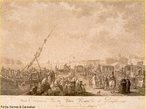 Imagem da gravura de Francisco Bartolozzi que reconstitui o embarque de D. Joo e da famlia Real para o Brasil, na manh de 27 de novembro de 1807. <br /><br /> Palavras-chave: Famlia Real. Brasil. Gravura. D. Joo.